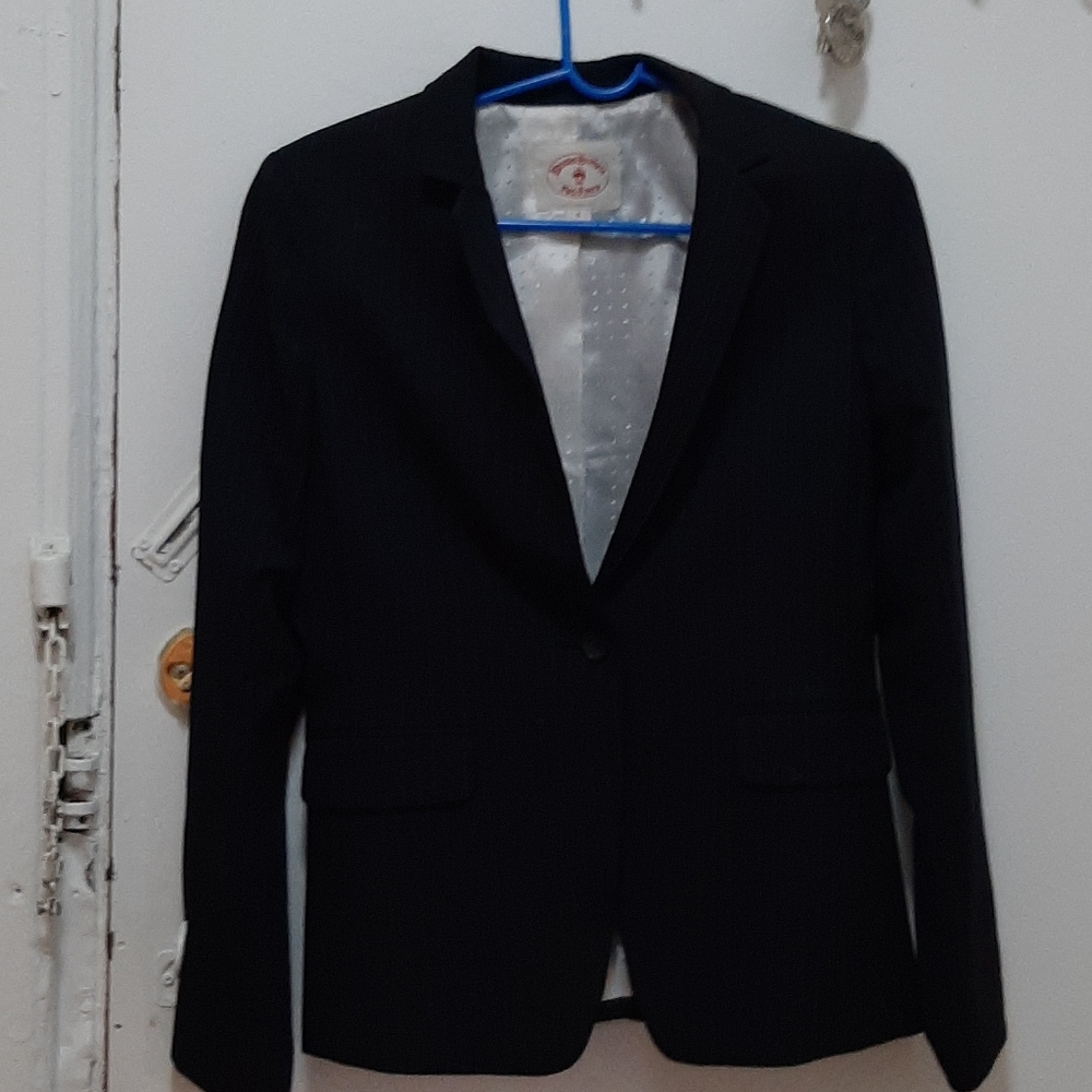 Striped navy blue blazer